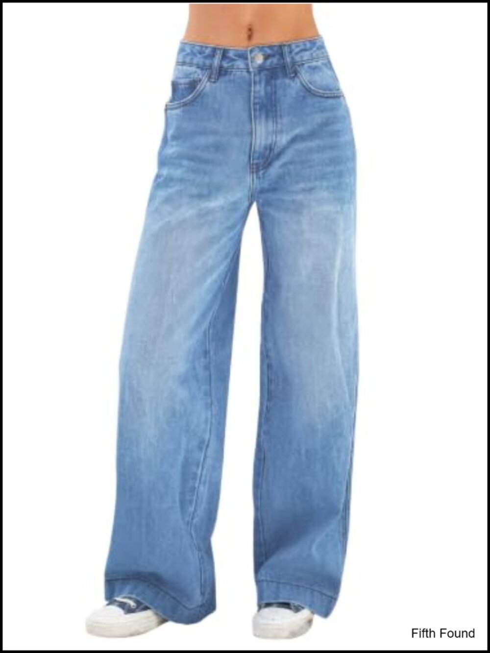EMMIOL High Waist Wide Leg Stretch Jeans Baggy Denim Pants